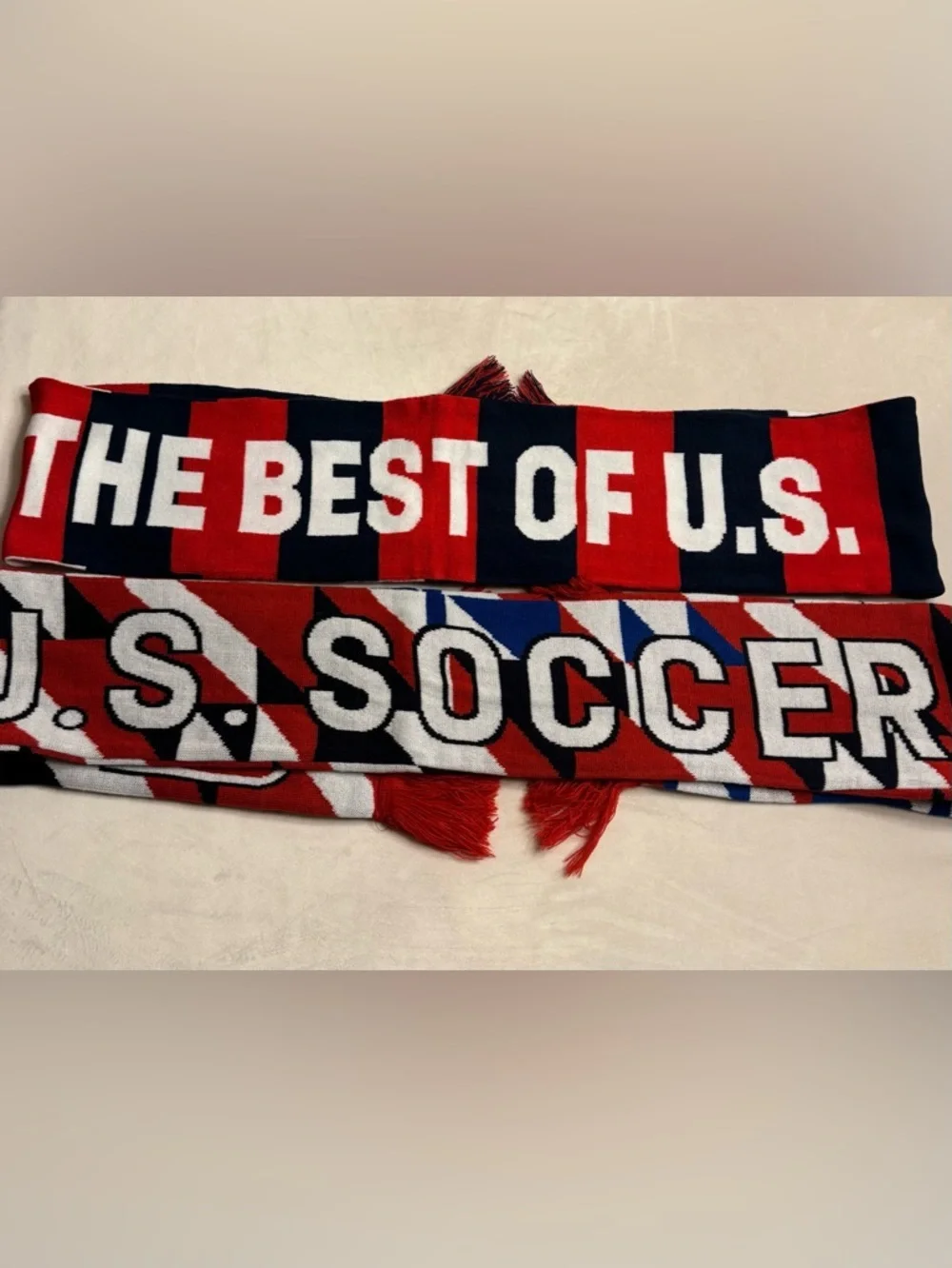 Lot of 2! Official U.S. SOCCER Double Sided Scarves Unisex